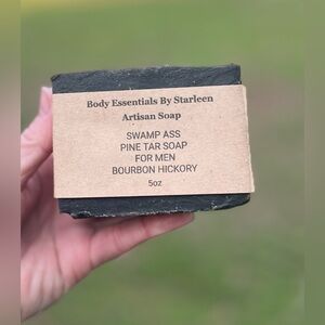 Hand Crafted Men's SWAMP Artisan Soap Pine Tar & Activated Charcoal